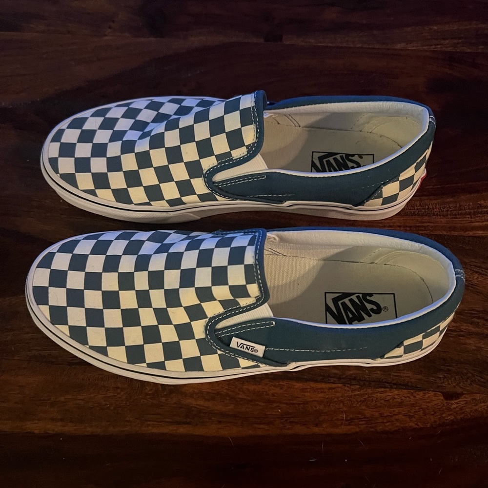 Vans Classic Slip On Checkerboard Blue Men’s 9.5 Sneaker Shoe